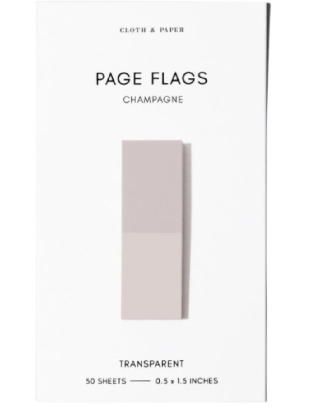 NWT Two Cloth & Paper Champagne 50 Page Flags in Each Pack (100 total)